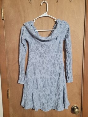 Off the shoulder style blue/gray Dress